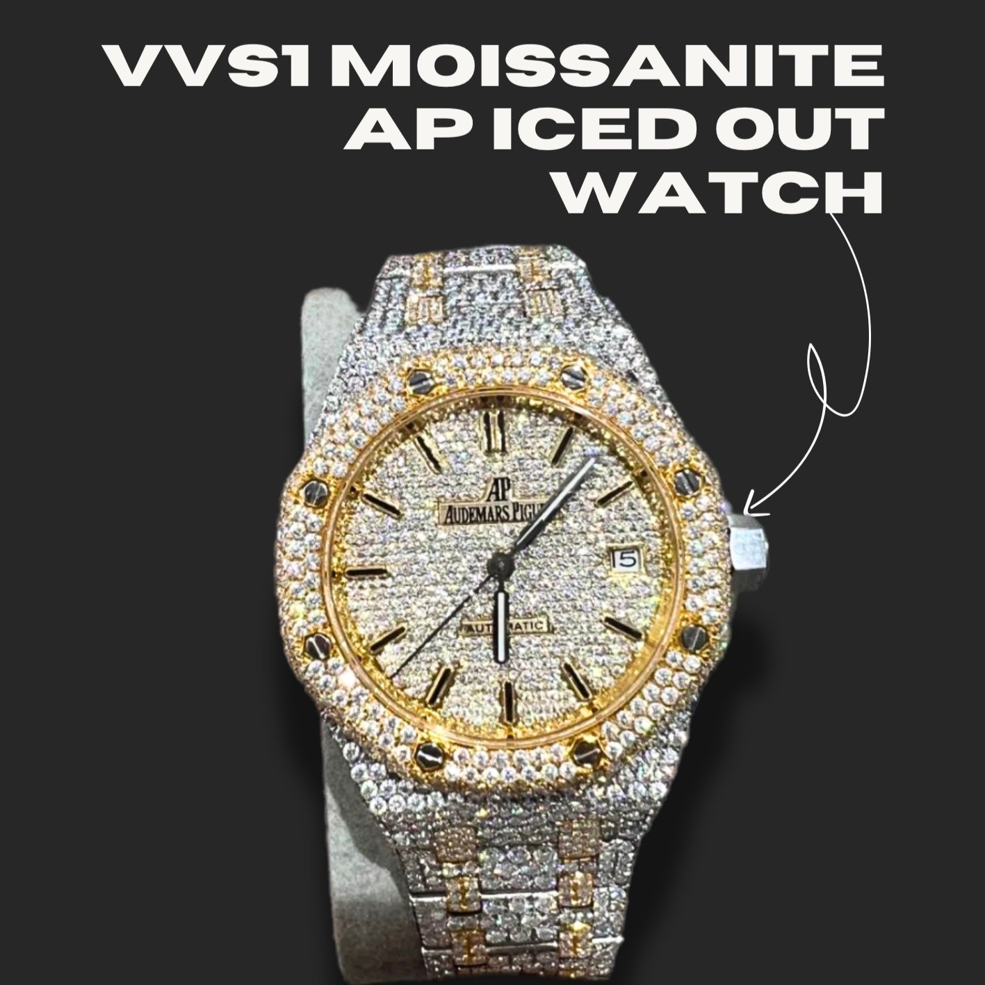 VVS1 Moissanite AP Iced Out Watch