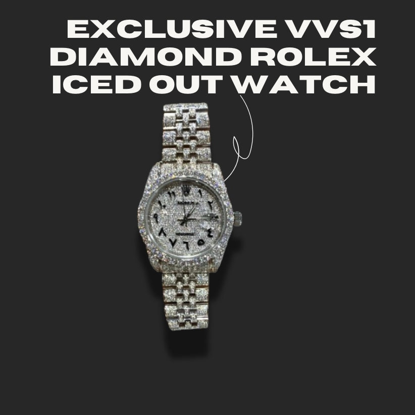 VVS1 Lab Diamond Arabic Numbers Rolex Iced Out Watch