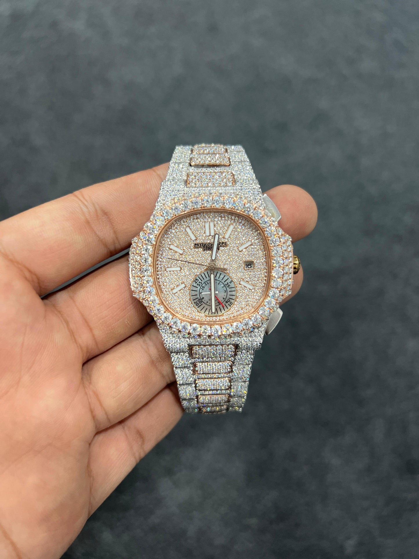 VVS1 Lab Diamond Patek Iced Out Watch