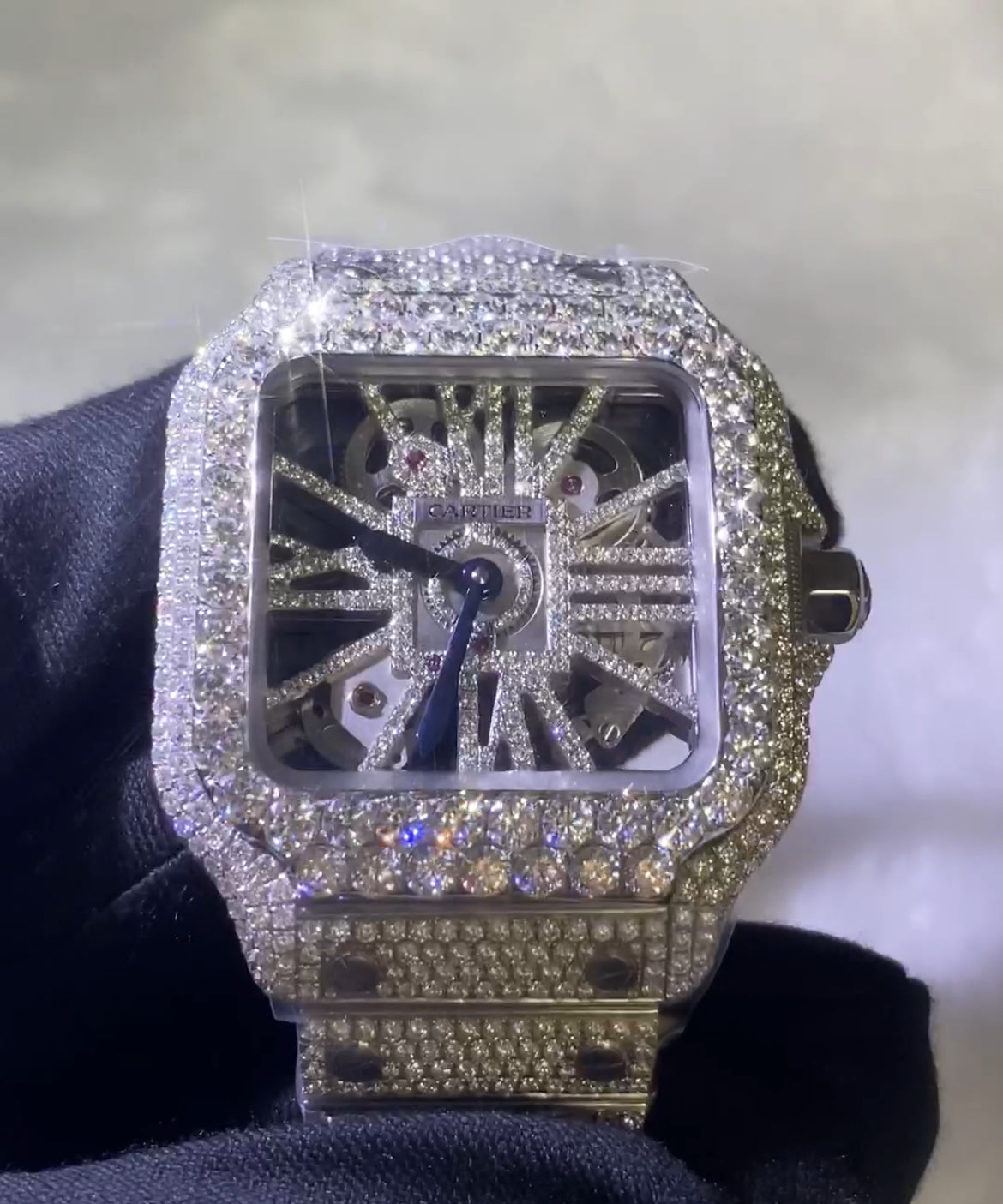 VVS1 Lab Diamond Cartier Iced Out Watch