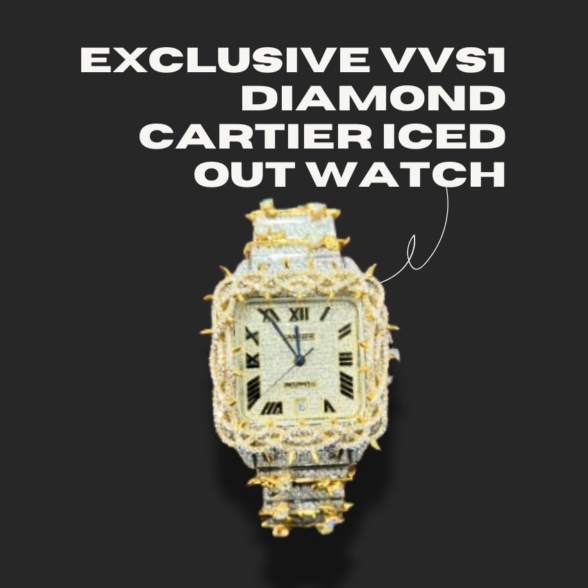 Exclusive VVS1 Diamond Cartier Iced Out Watch