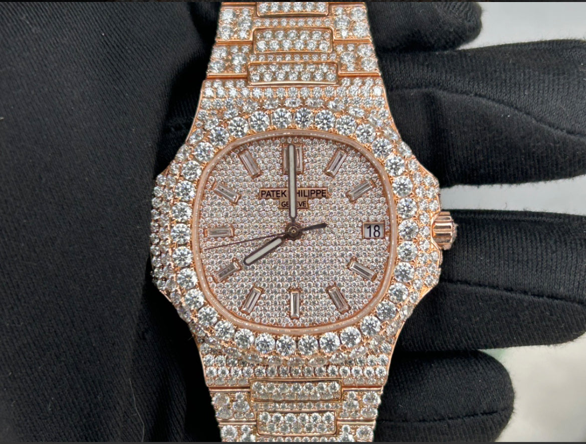 VVS1 Moissanite Patek Iced Out Watch