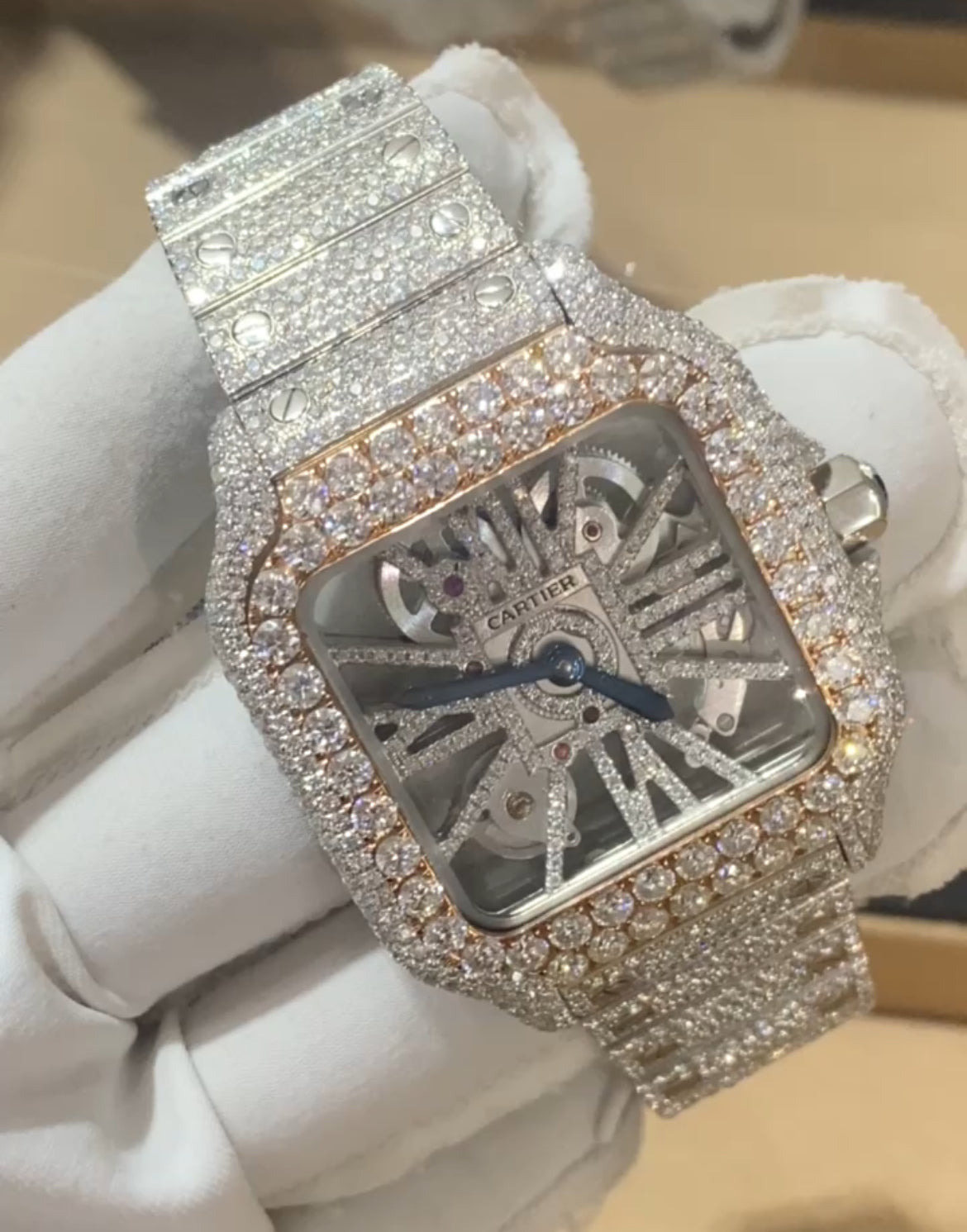 VVS1 Lab Diamond Cartier Iced Out Watch