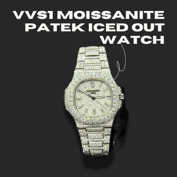 VVS1 Moissanite Patek Iced Out Watch