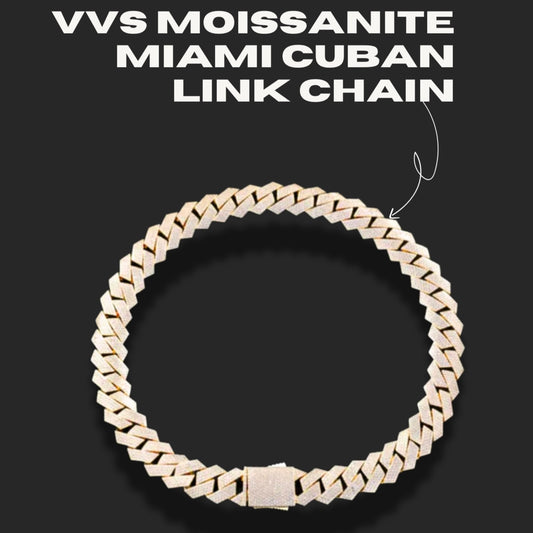 VVS Moissanite Miami Cuban Link Chain