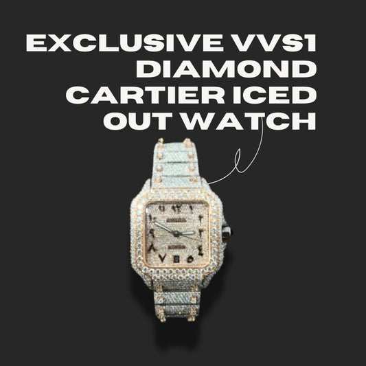 VVS1 Lab Diamond Arabic Numbers Cartier Iced Out Watch