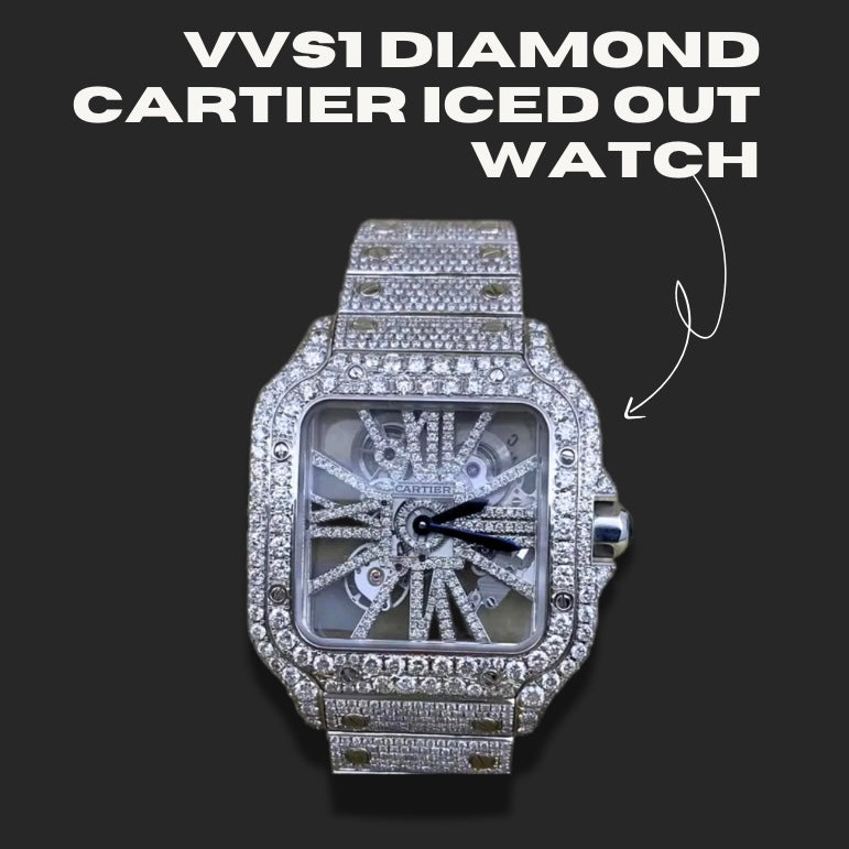 VVS1 Lab Diamond Cartier Iced Out Watch