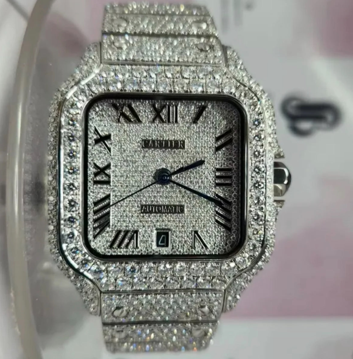 VVS1 Moissanite Cartier Iced Out Watch